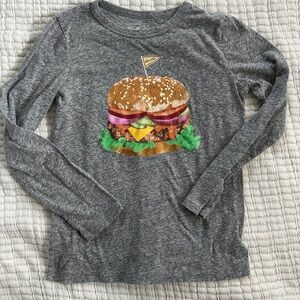 Crewcuts Gray Long Sleeve Tee with Hamburger!